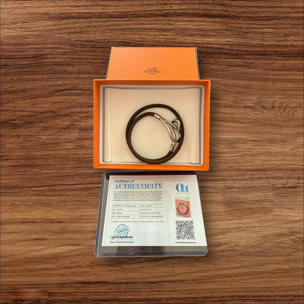 SOLD Hermes Leather Jumbo Hook Double Tour Wrap Bracelet